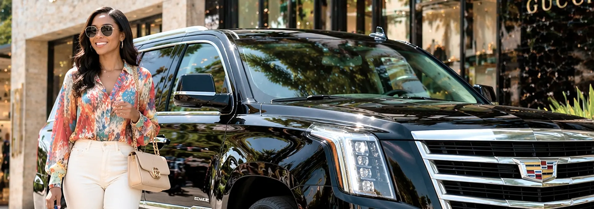 woman on shopping trip with ATLS car service