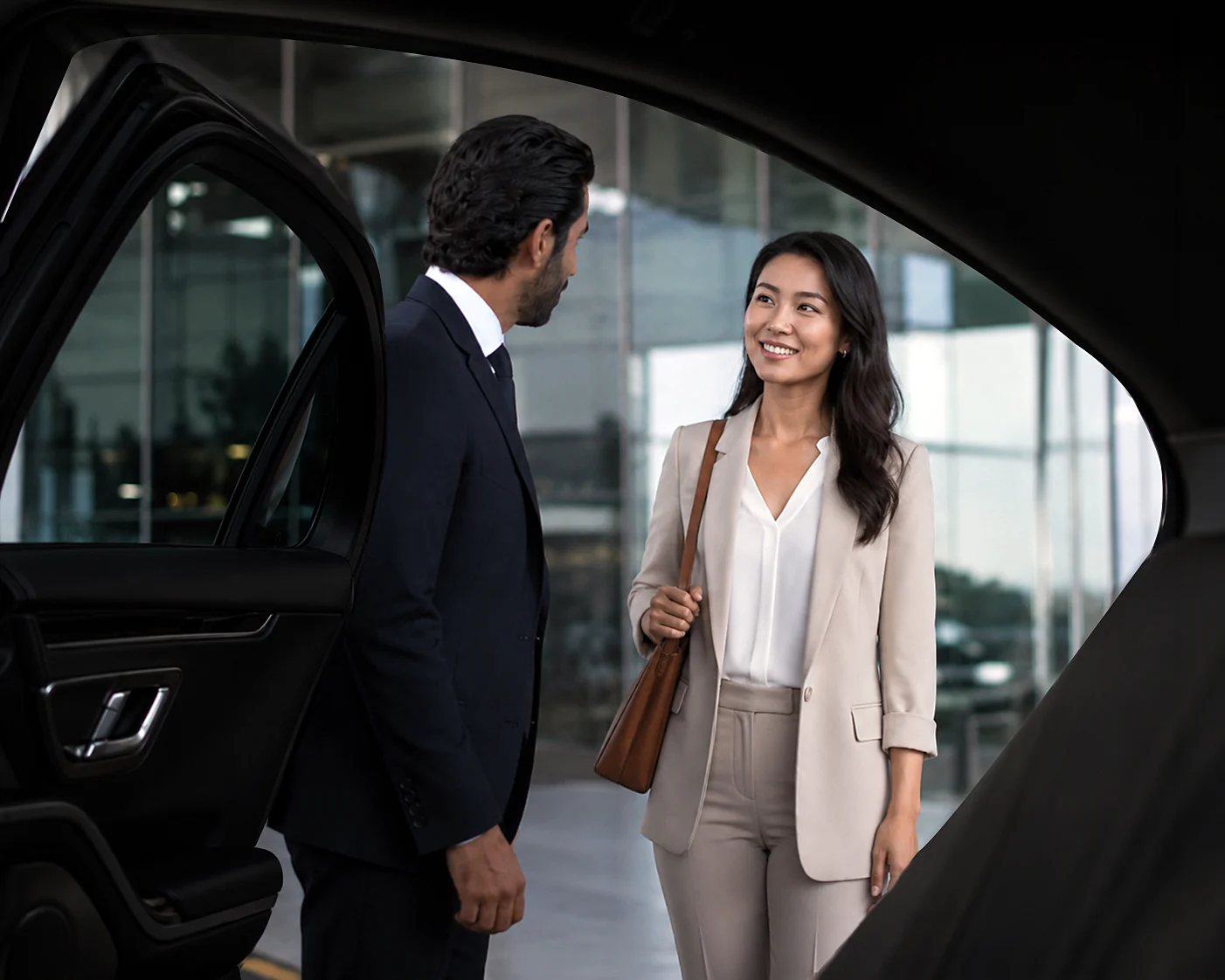 LAX car service driver greeting business passenger